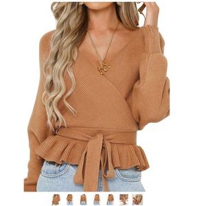 Women’s wrap V-neck sweater